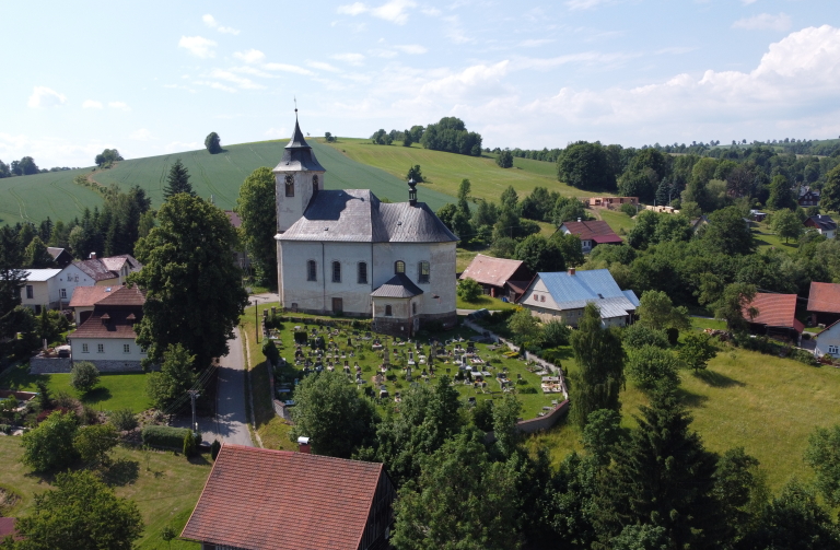 Kostel a vlevo fara